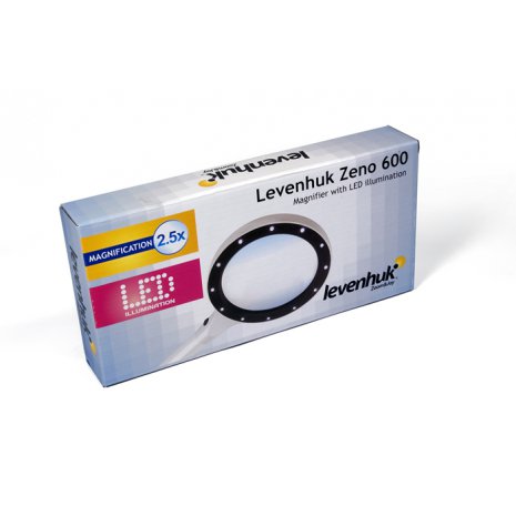 Лупа Levenhuk Zeno 600, 2,5x/5x, 90/21 мм, 12 LED, металл